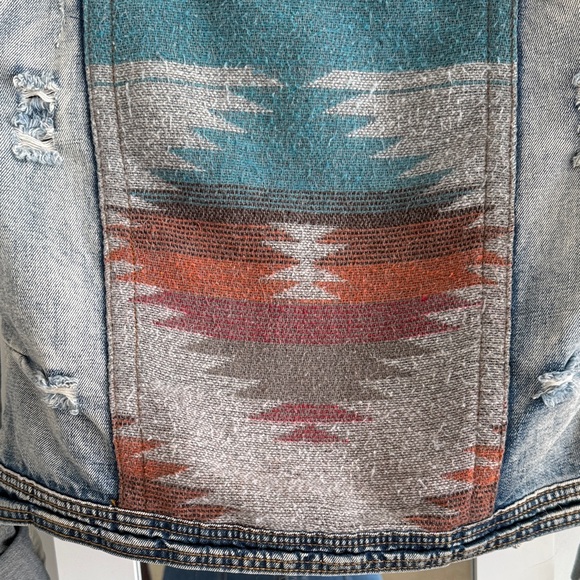 White Crow Blue Denim Aztec Jacket - Picture 5 of 5